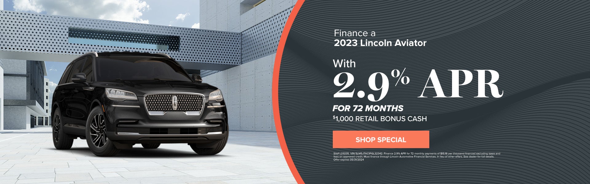 Finance a 2023 Lincoln Aviator with 2.9% APR for 72 Months