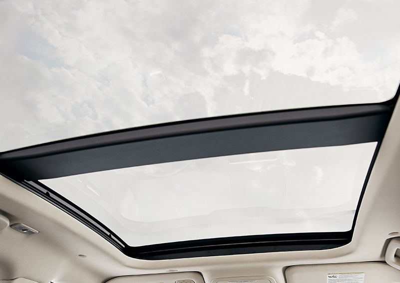 The available panoramic Vista Roof® is shown from inside a 2023 Lincoln Corsair® SUV. | Cavalier Lincoln in Chesapeake VA