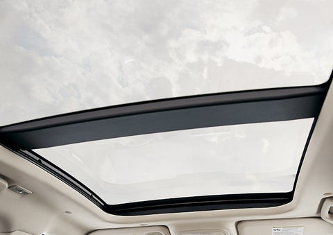 The available panoramic Vista Roof® is shown from inside a 2023 Lincoln Corsair® SUV. | Cavalier Lincoln in Chesapeake VA