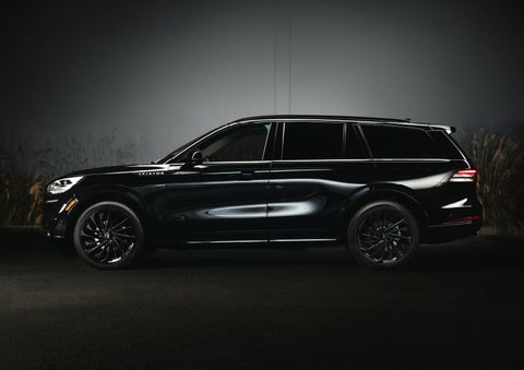A 2024 Lincoln Aviator® SUV is shown in the Infinite Black exterior color | Cavalier Lincoln in Chesapeake VA