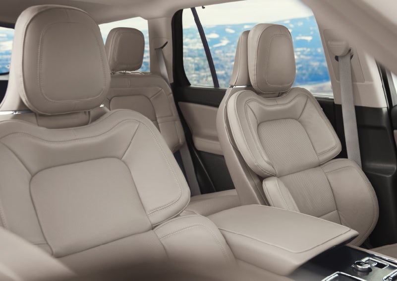 The interior of a 2024 Lincoln Aviator® SUV in the Sandstone interior color | Cavalier Lincoln in Chesapeake VA