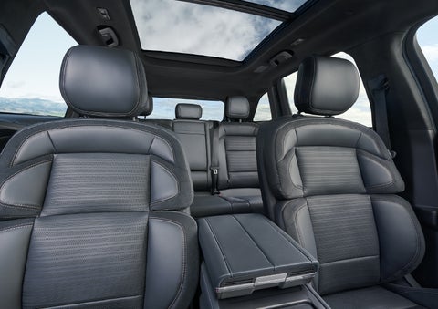 The spacious second row and available panoramic Vista Roof® is shown. | Cavalier Lincoln in Chesapeake VA