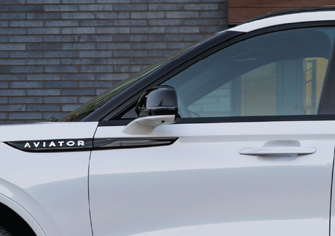 The driver’s door of a white 2025 Lincoln Aviator® SUV is showcased. | Cavalier Lincoln in Chesapeake VA