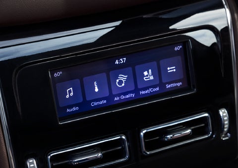 Driver controls like music, temperature, air quality, settings, and heat/cool seats are shown. | Cavalier Lincoln in Chesapeake VA