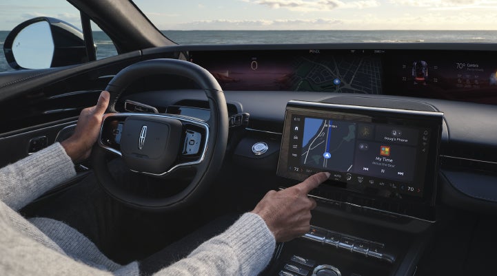 The driver of a 2026 Lincoln Nautilus® SUV interacts with the new Lincoln Digital Experience. | Cavalier Lincoln in Chesapeake VA