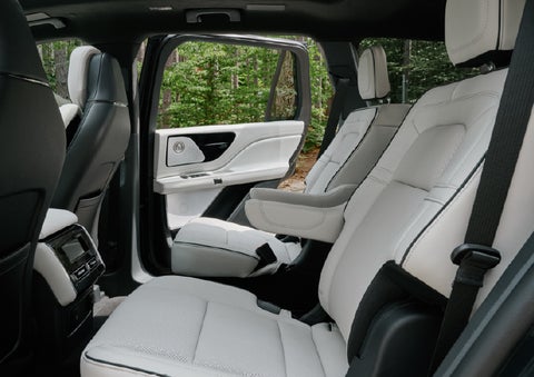 A side view of the second row with captain’s chairs in a 2027 Lincoln Aviator® Black Label™ SUV. | Cavalier Lincoln in Chesapeake VA