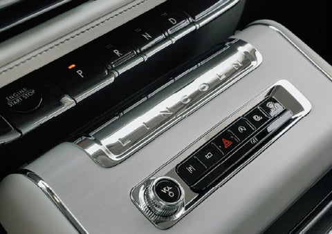 The piano key gear selector of a 2027 Lincoln Aviator® Back Label™ SUV. | Cavalier Lincoln in Chesapeake VA