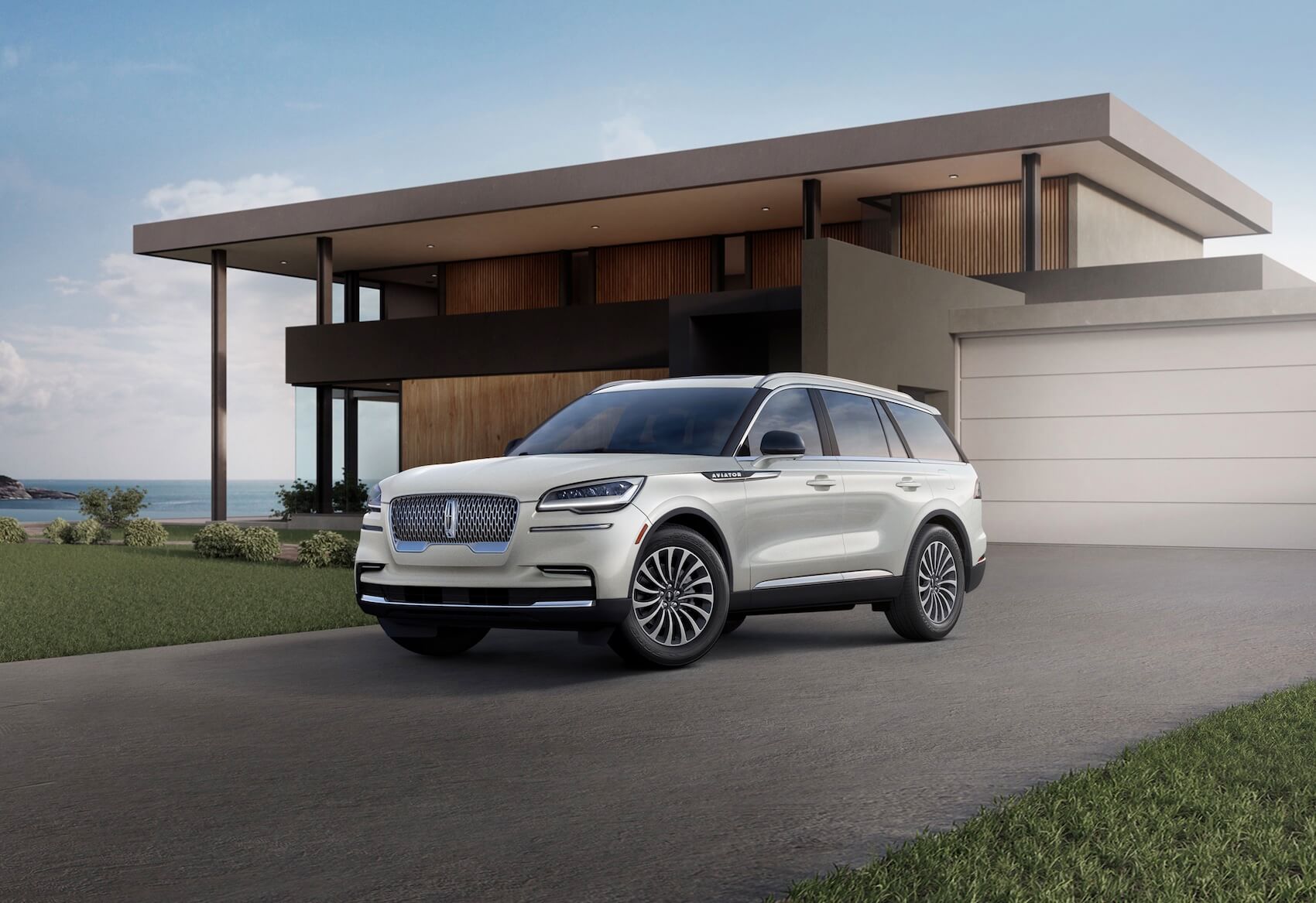 Lincoln Aviator in Front of Home