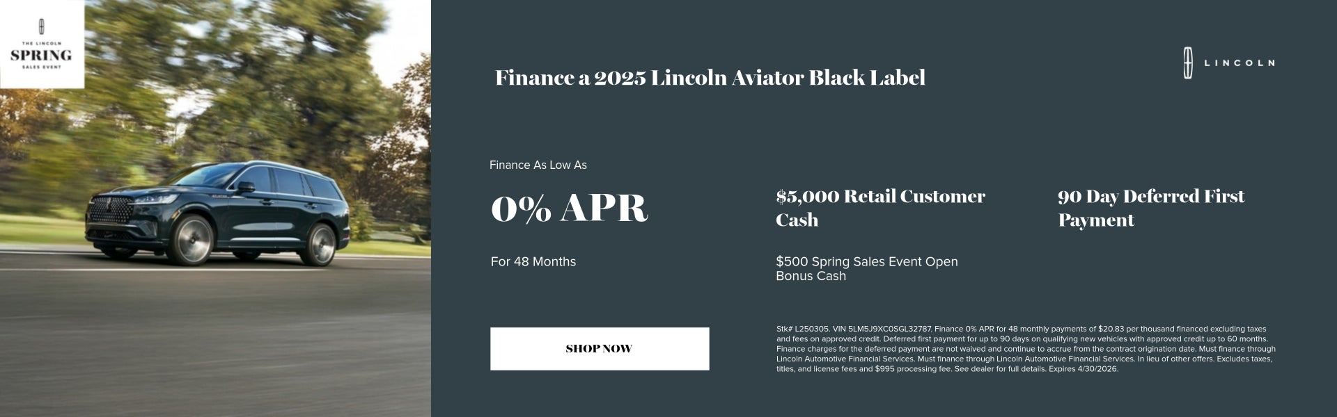 Finance a 2025 Lincoln Aviator Black Label Finance As Low A