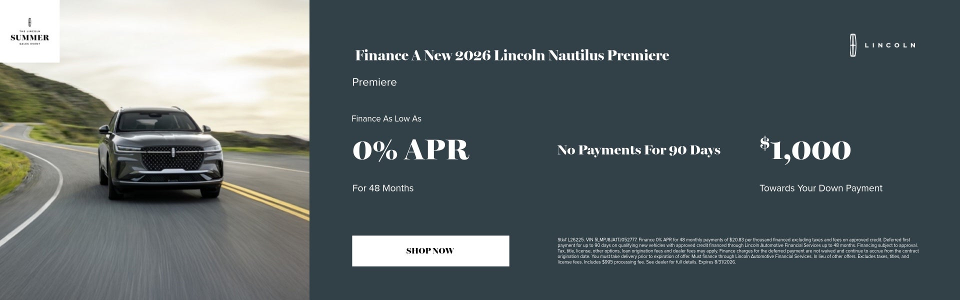 Finance A New 2026 Lincoln Nautilus Premiere Finance As Low