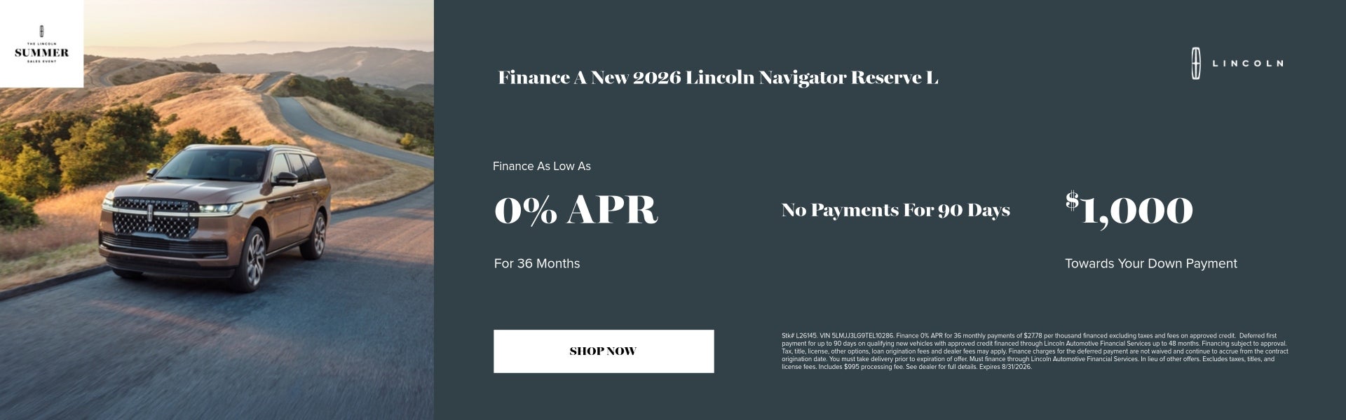 Finance A New 2026 Lincoln Navigator Reserve L Finance As L
