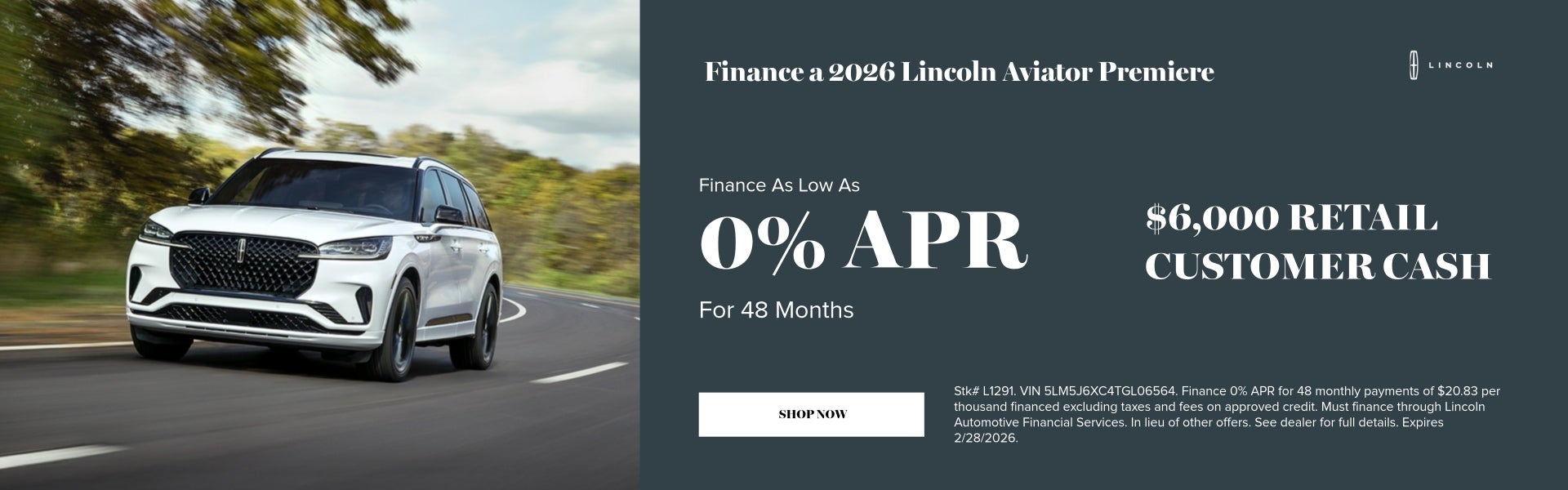 inance a 2026 Lincoln Aviator Premiere Finance As Low As 0