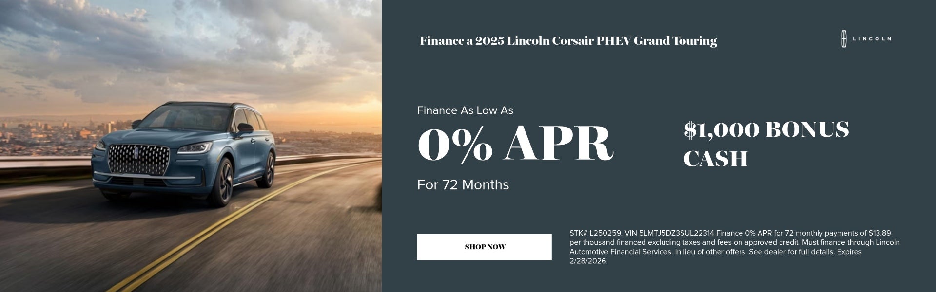 Finance a 2025 Lincoln Corsair PHEV Grand Touring Finance A