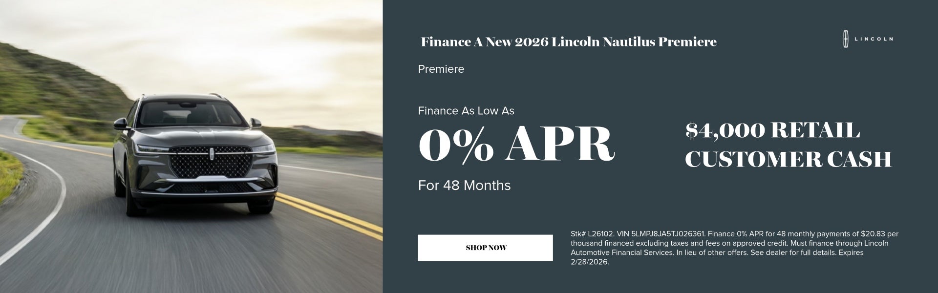 Finance A New 2026 Lincoln Nautilus Premiere Finance As Low