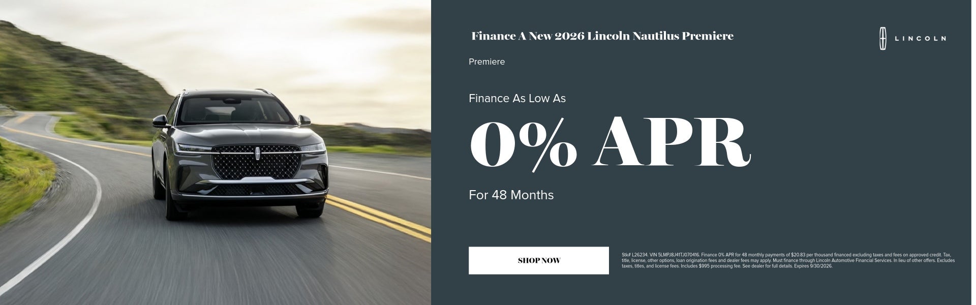 Finance A New 2026 Lincoln Nautilus Premiere Finance As Low